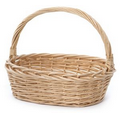 Oval Wicker Gift Baskets w/ Handle (16 1/2"x11 1/2"x5 1/2")